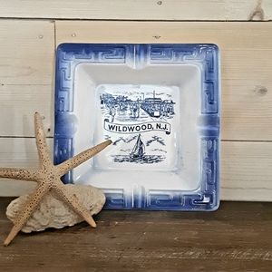 Vtg Cobalt Blue Transferwear Cigar Tray